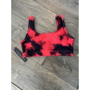 Catherine Malandrino Sports Bra, Color Red and Black, Size Small